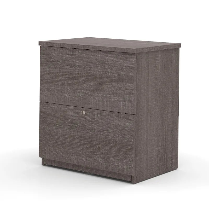 Bestar Solay L-shaped Desk with Lateral File and Bookcase